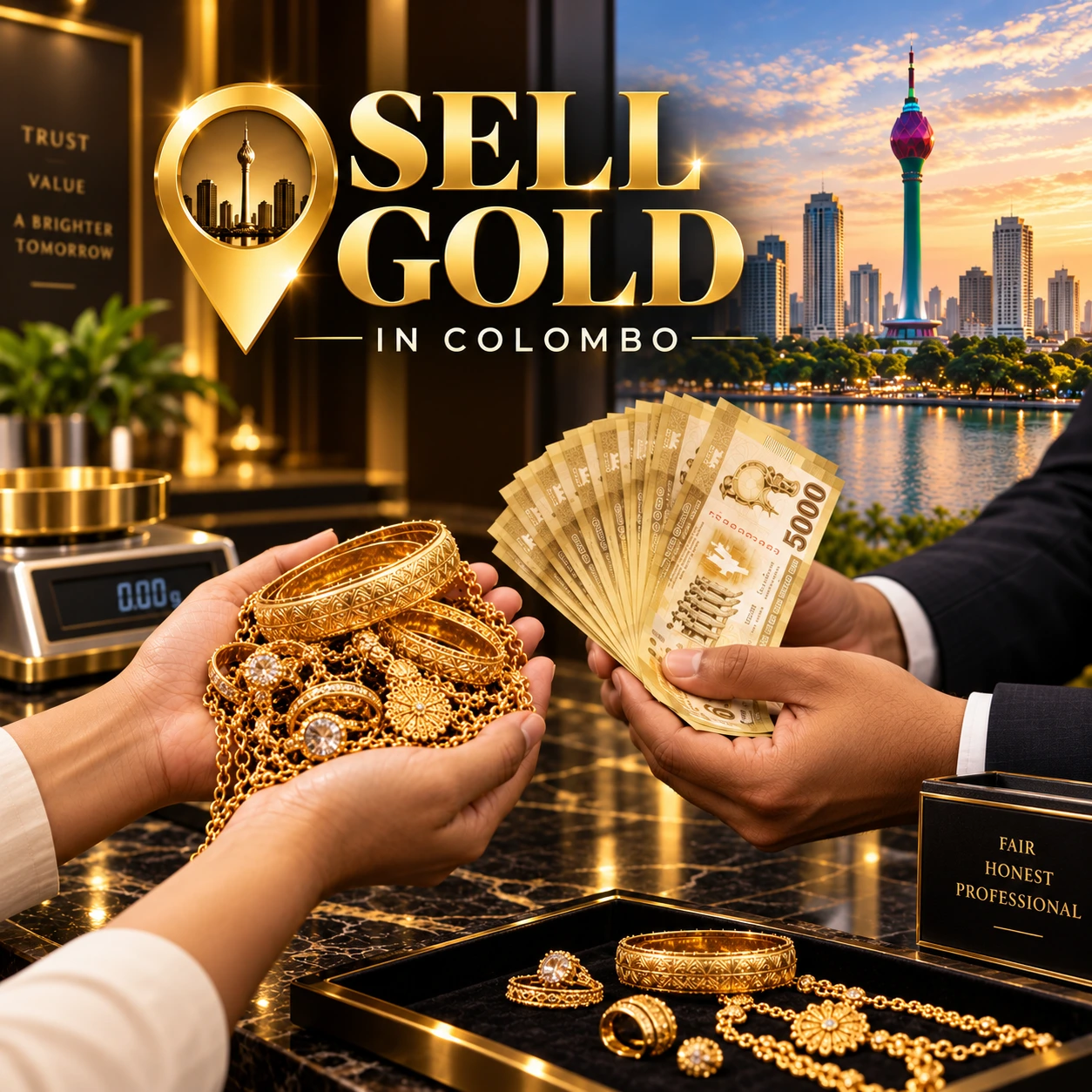 Sell gold in Colombo with Gold Buyer Colombo professional gold testing and valuation